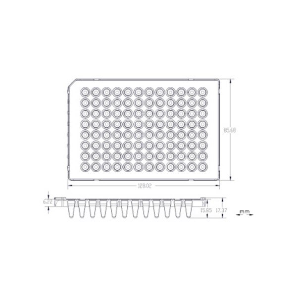 Sapphire 96 well PCR plate, drawing